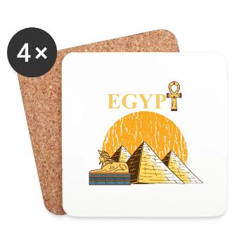L’Egypte Pharaon Égyptiens de la pyramide cadeau - Dessous de verre (lot de 4) - blanc - Devant