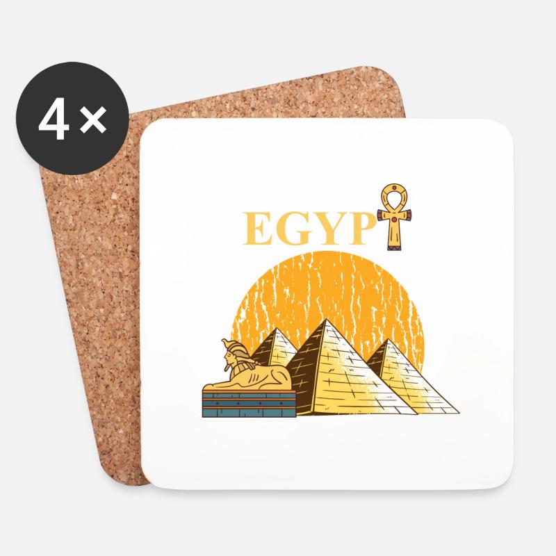 Ägypten Pharaoh Ägypter Pyramide Geschenk - Untersetzer (4er-Set) - Weiß