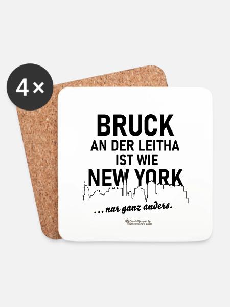 Bruck an der Leitha - Untersetzer (4er-Set) - Weiß