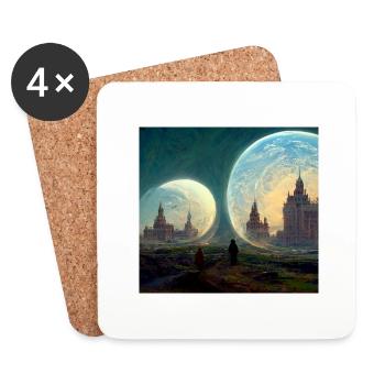 Parallele Welten - Untersetzer (4er-Set) - Weiß - Vorne