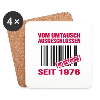 1976 geburtstag 46 jahre jubiläum barcode retoure - Untersetzer (4er-Set) - Weiß - Vorne