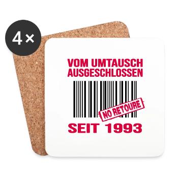 1993 geburtstag 29 jahre barcode no retoure - Untersetzer (4er-Set) - Weiß - Vorne