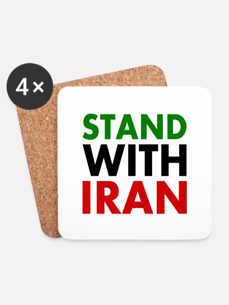 Stand with iran - Untersetzer (4er-Set) - Weiß