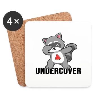 Cherson UKRAINE Waschbär undercover Agent - Untersetzer (4er-Set) - Weiß - Vorne
