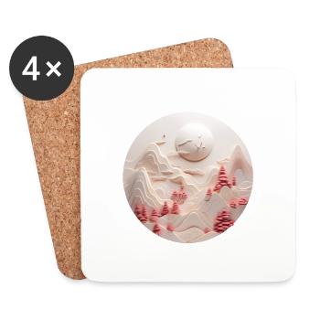 Éclat de montagne - Dessous de verre (lot de 4) - blanc - Devant