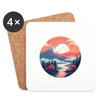 Zen Mountains - Coasters (set of 4) - white - Front
