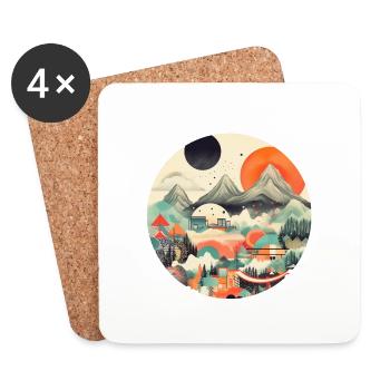 Sakura Peak - Coasters (set of 4) - white - Front