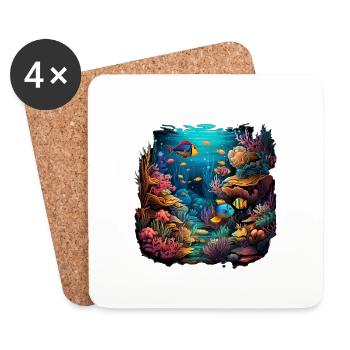 Oceanic Waves - Coasters (set of 4) - white - Front