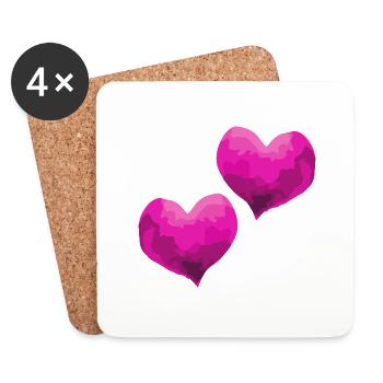 Hearts Love In Love Wedding - Coasters (set of 4) - white - Front