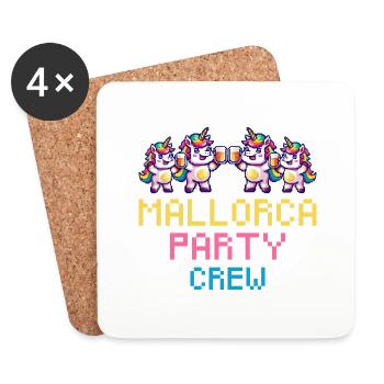 Licorne Majorque Party Crew Drôle - Dessous de verre (lot de 4) - blanc - Devant
