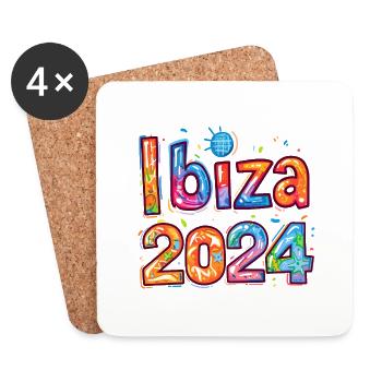 Ibiza 2024 Reise - Untersetzer (4er-Set) - Weiß - Vorne