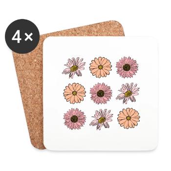 Blume pastell Blume Blumen pastell Blumen flieder - Untersetzer (4er-Set) - Weiß - Vorne