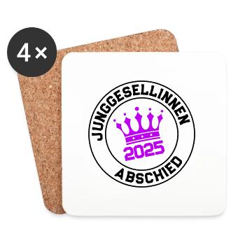 Junggesellinnen Abschied 2025 Krone - Untersetzer (4er-Set) - Weiß - Vorne