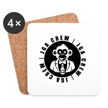 JGA Crew Affe - Untersetzer (4er-Set) - Weiß - Vorne