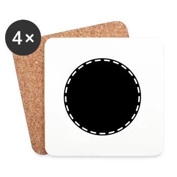 Circle Symbol Placeholder Blank - Coasters (set of 4) - white - Front