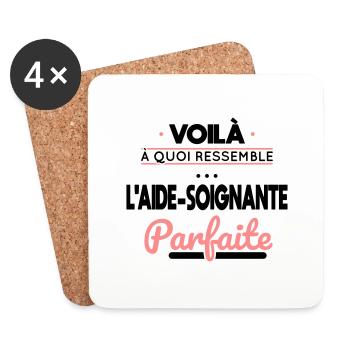 Voilà à quoi ressemble l'aide-soignante parfaite - Dessous de verre (lot de 4) - blanc - Devant