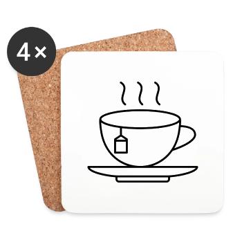 Tasse Tee - Untersetzer (4er-Set) - Weiß - Vorne