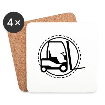 Forklift - Truck Construction Site - Coasters (set of 4) - white - Front