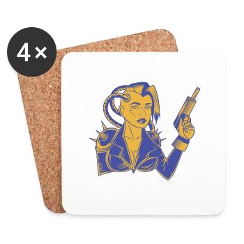 Human Robot - Coasters (set of 4) - white - Front