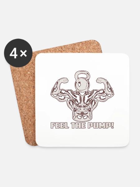 Bodybuilder Kraftsport Fitness Motiv - Untersetzer (4er-Set) - Weiß