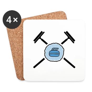 Curling curling curling stone curling sport - Coasters (set of 4) - white - Front