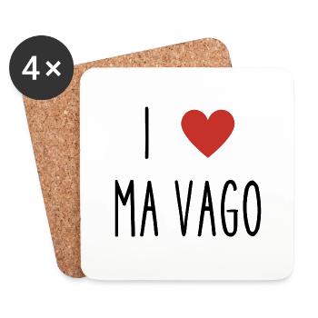 i love ma vago - Dessous de verre (lot de 4) - blanc - Devant