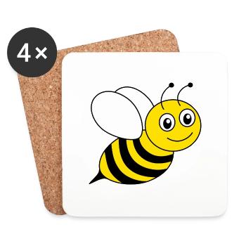 Happy Bee - Untersetzer (4er-Set) - Weiß - Vorne