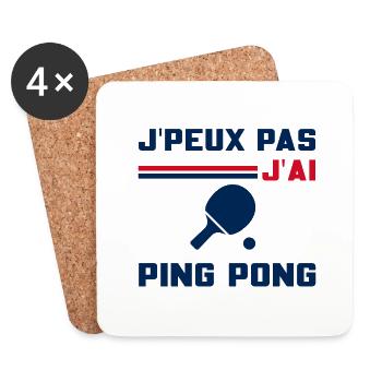 J'peux pas j'ai pingpong - Dessous de verre (lot de 4) - blanc - Devant