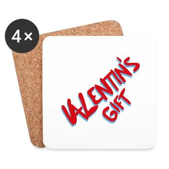 Cadeau de la Saint-Valentin - Dessous de verre (lot de 4) - blanc - Devant