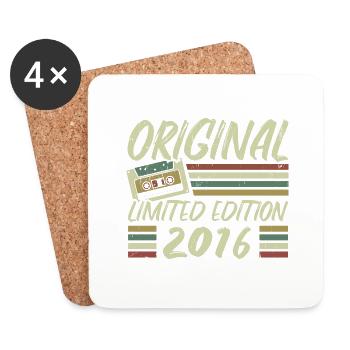 Vintage 2016 Rétro Cadeau D’anniversaire 2016 - Dessous de verre (lot de 4) - blanc - Devant