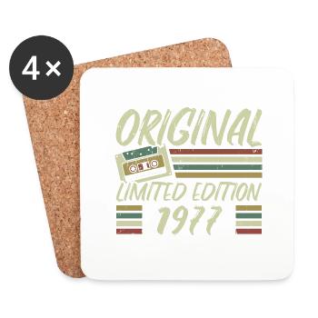 Vintage 1977 Retro 1977 Birthday Gift - Coasters (set of 4) - white - Front