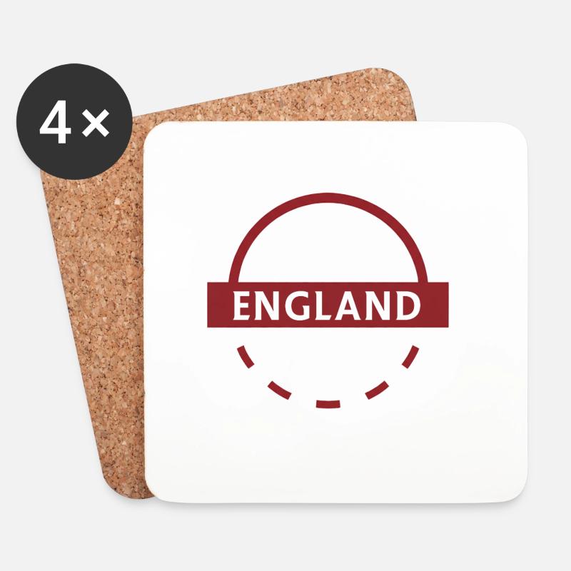 England Halbkreis Emblem - Untersetzer (4er-Set) - Weiß