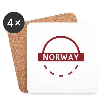 Norway Bow emblem - Coasters (set of 4) - white - Front