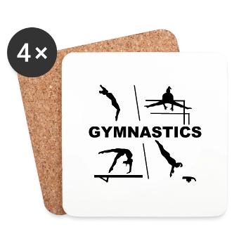 Gymnastics, gymnast, gymnastics - Coasters (set of 4) - white - Front