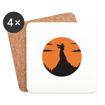 Violin violin violin player mountain woman - Coasters (set of 4) - white - Front