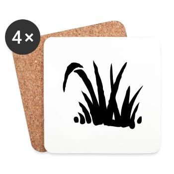 Buisson d’herbe - Dessous de verre (lot de 4) - blanc - Devant