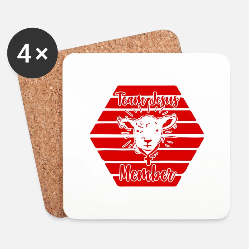 Team Jesus - Untersetzer (4er-Set) - Weiß