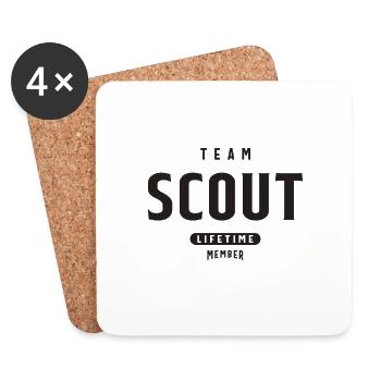 Team Scout Lifetime Member Personalized Name - Coasters (set of 4) - white - Front
