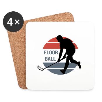 Floorball floorball floorball saison bandy - Dessous de verre (lot de 4) - blanc - Devant