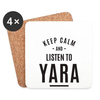 Yara Personalized Name - Coasters (set of 4) - white - Front