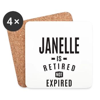 Janelle Personalized Name - Coasters (set of 4) - white - Front