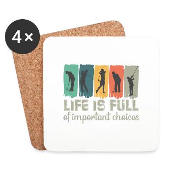 Golf Geschenk Witz Golfspieler Golfer - Untersetzer (4er-Set) - Weiß - Vorne