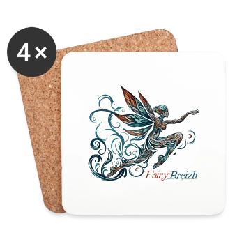 La Fée qui file by FairyBreizh - Dessous de verre (lot de 4) - blanc - Devant