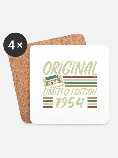 Jahrgang 1954 Retro 1954 Geburtstagsgeschenk - Untersetzer (4er-Set) - Weiß
