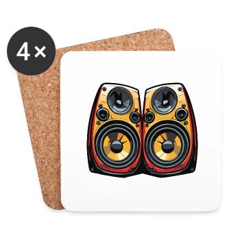 Music Boxes Bass - Coasters (set of 4) - white - Front
