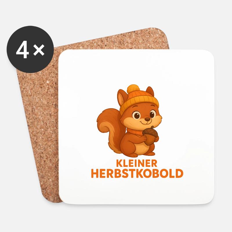 Kleiner Herbstkobold - Untersetzer (4er-Set) - Weiß