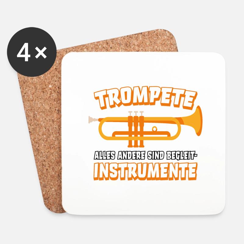 Trompete Trompeter Trompeten lustiger Spruch - Untersetzer (4er-Set) - Weiß