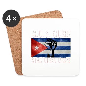 Viva Cuba Libre SOS Cuba - Coasters (set of 4) - white - Front