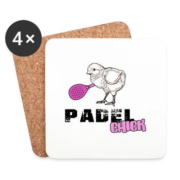 padel padel-tennis padel-chick paddel padle - Dessous de verre (lot de 4) - blanc - Devant