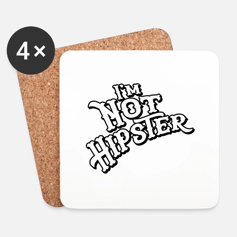 Im not Hipster - Untersetzer (4er-Set) - Weiß